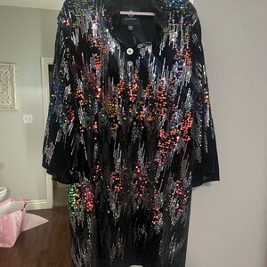 Brianna Cannon  Sequin Black Mini Dress